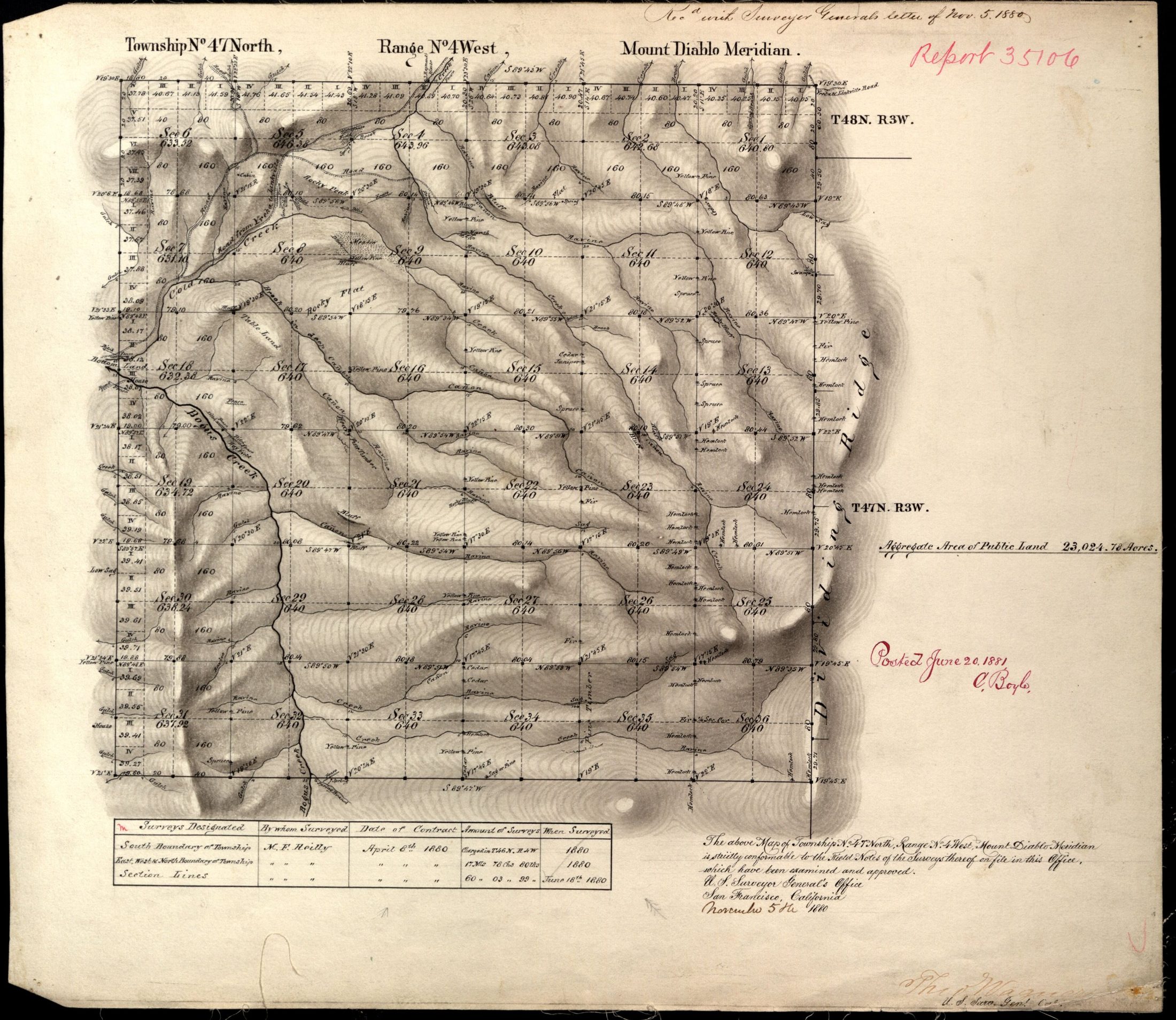 The whole 1880 township plat, Township 47 North, Range 4 West