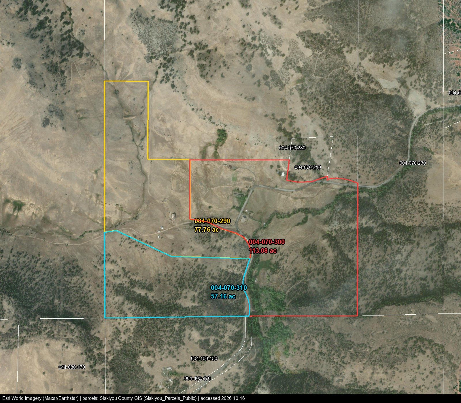 Eagle Ranch today: the three county parcels